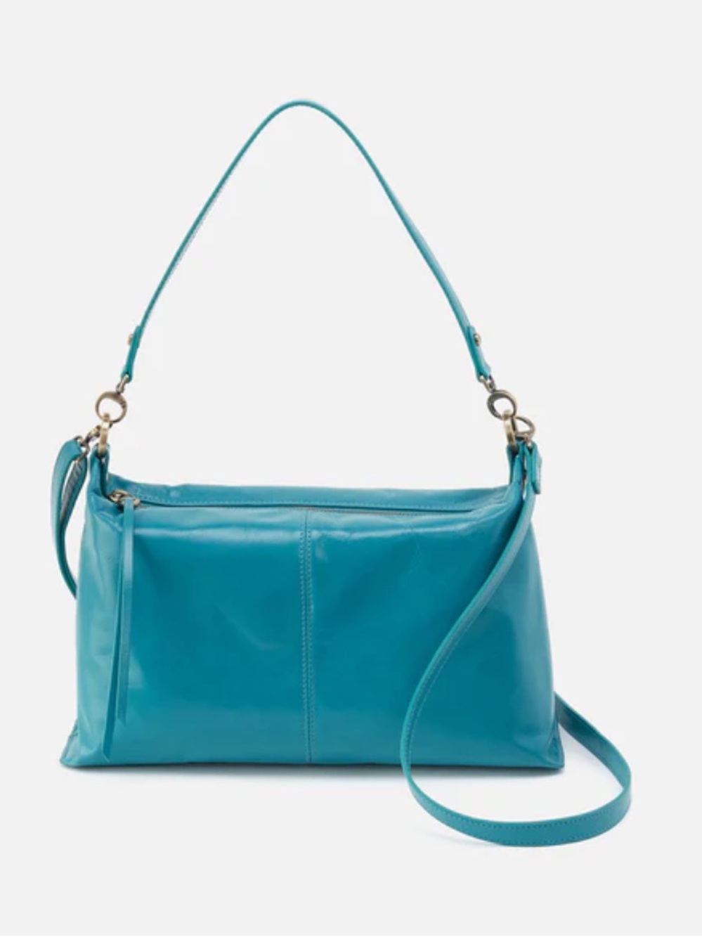 HOBO Teal Leather Hobo Bag with Detachable Strap
